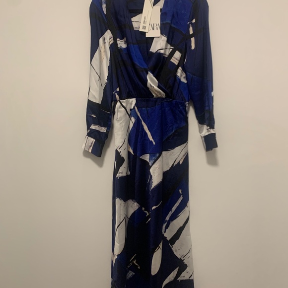NWT Zara Abstract Print Dress Sz. L - Picture 6 of 6